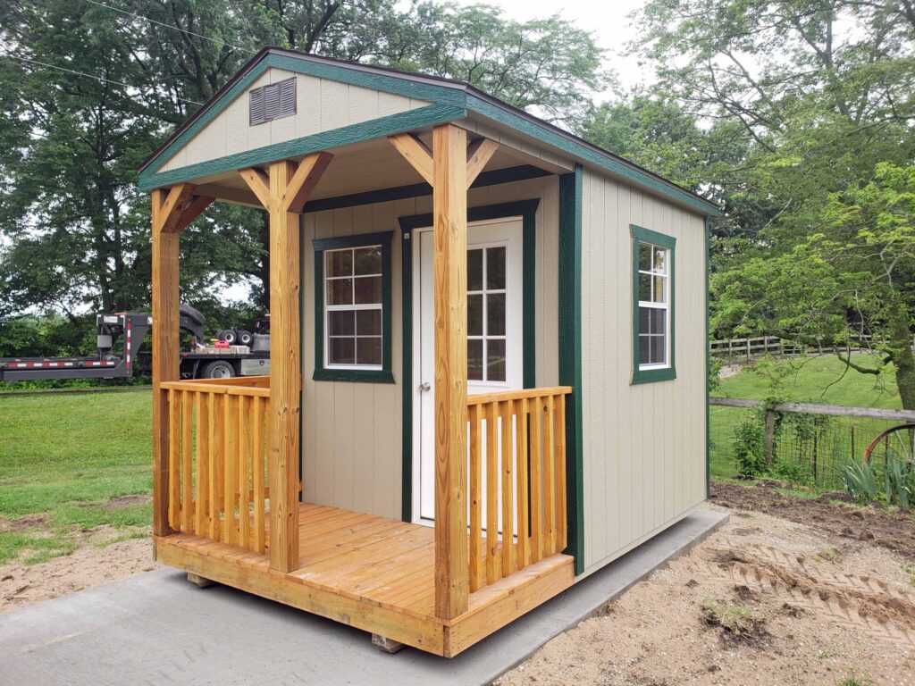 custom backyard shed turned into a playhouse
