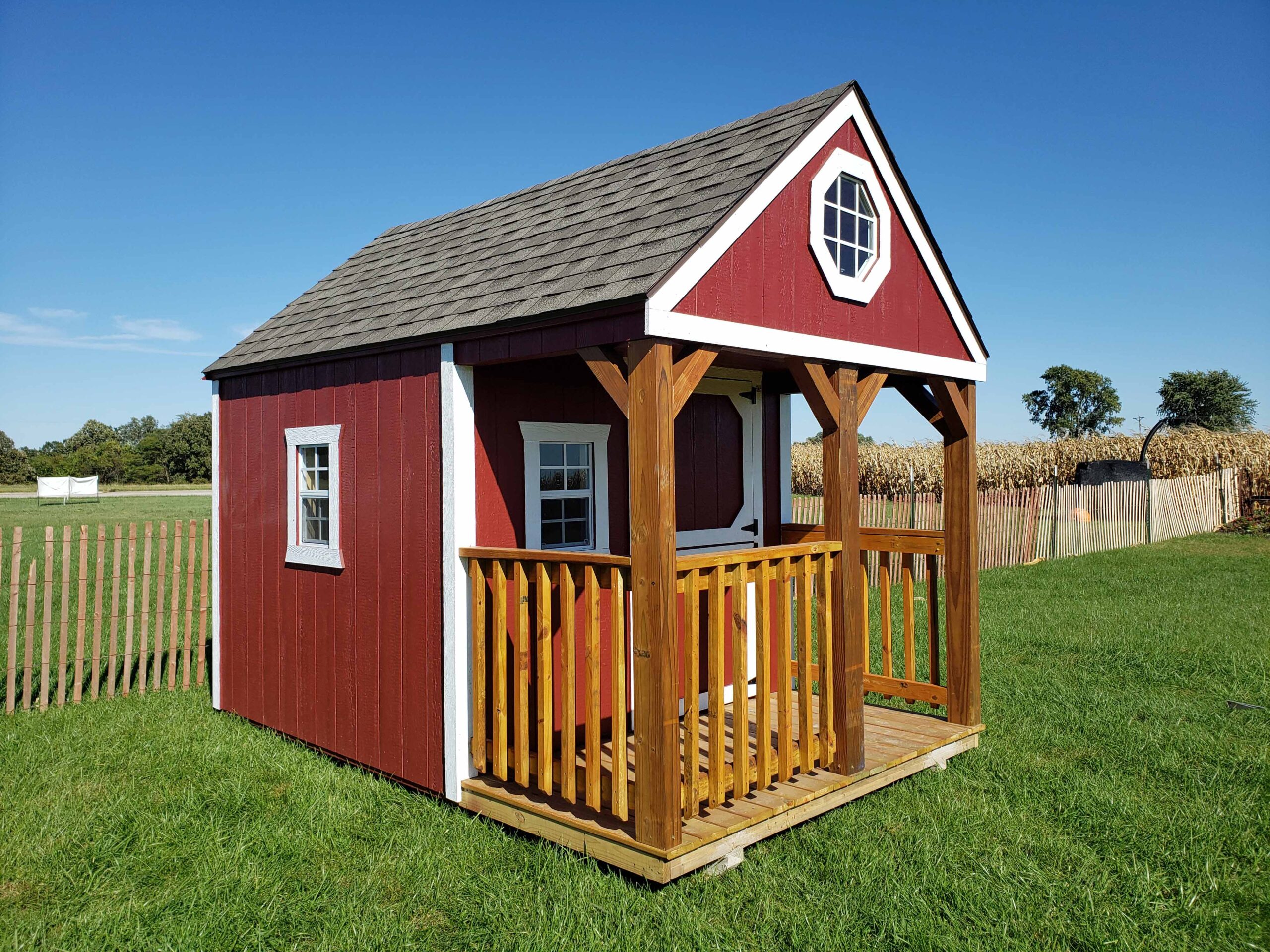 Custom shed turned into a backyard playhouse
